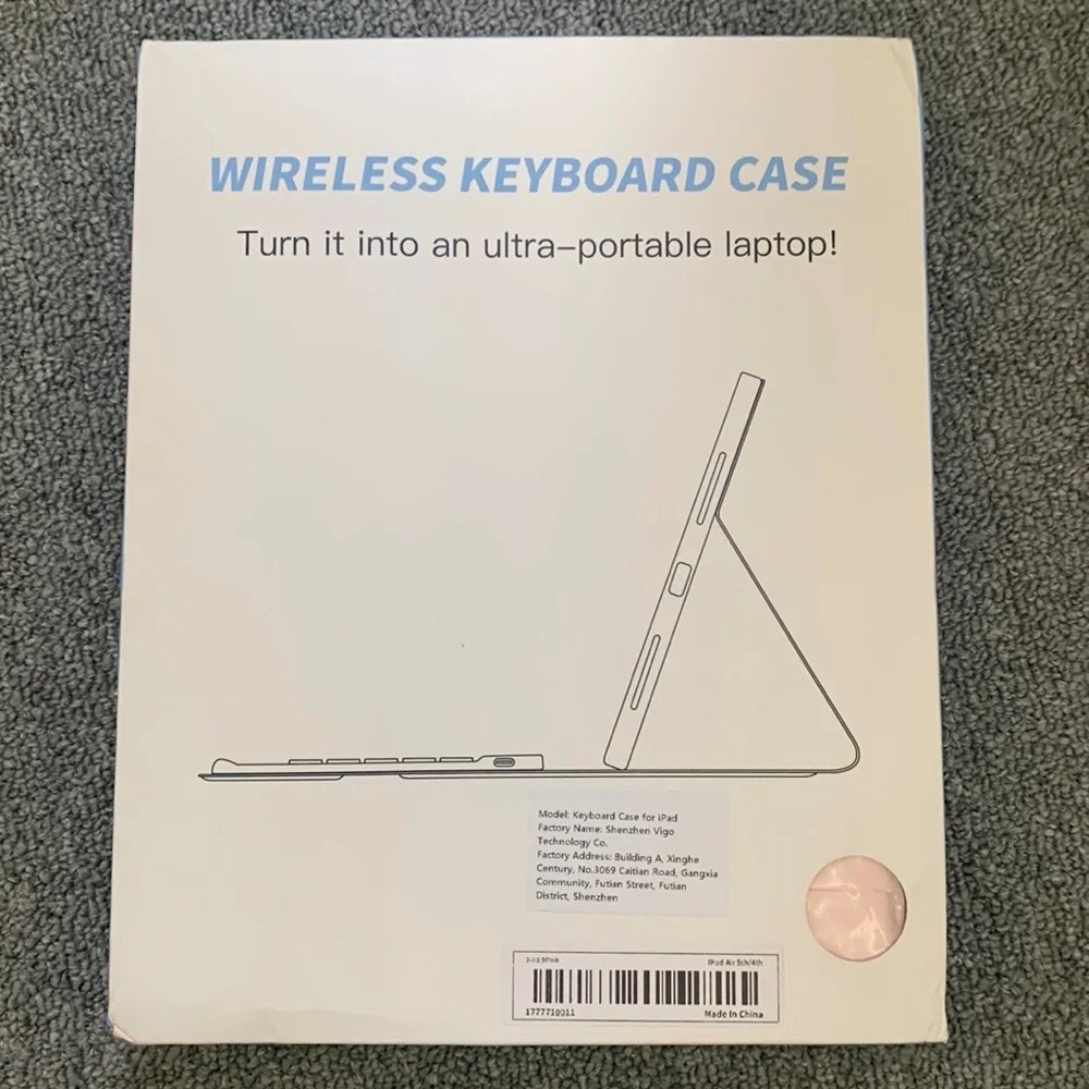 Pink IPad Air 5th/4th Generation Case W/ Keyboard Cover, Pencil Holder, Backlit